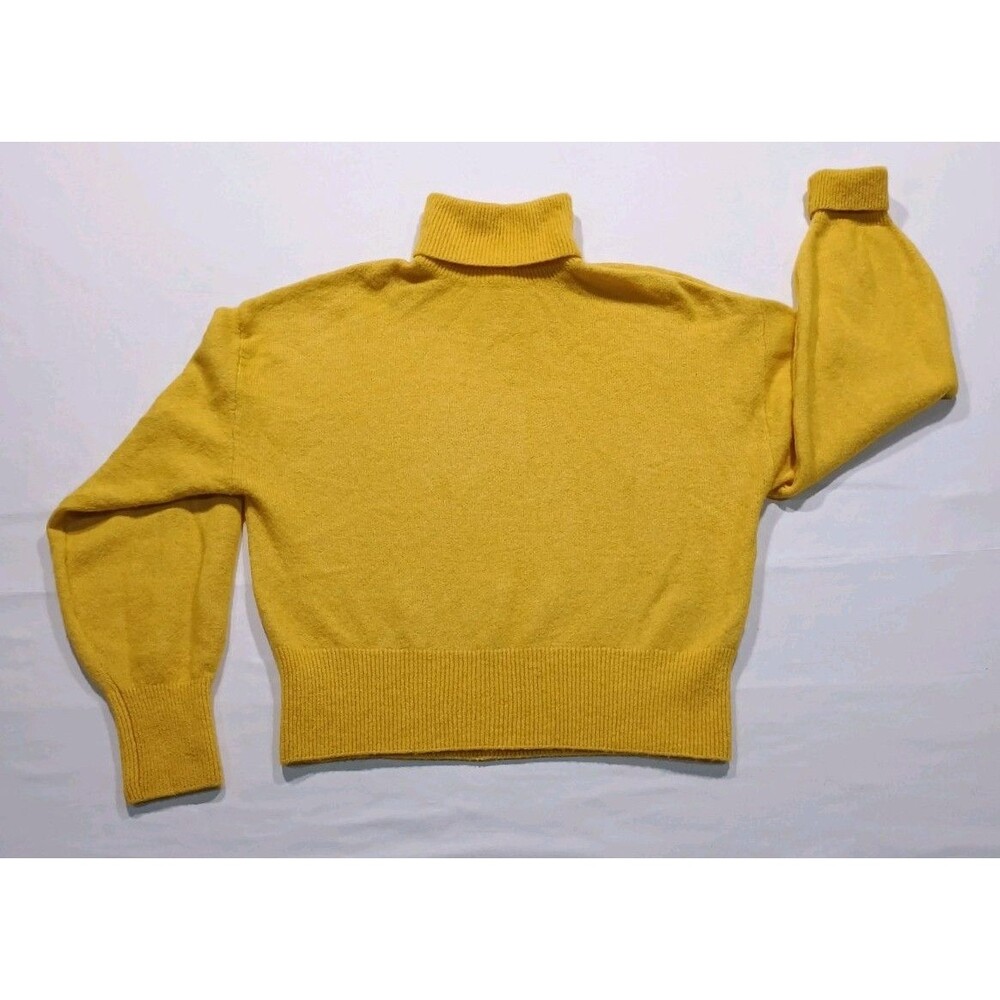 H&M Saffron Yellow Turtleneck Sweater Size XS Cozy Wool Blend Knit Jumper